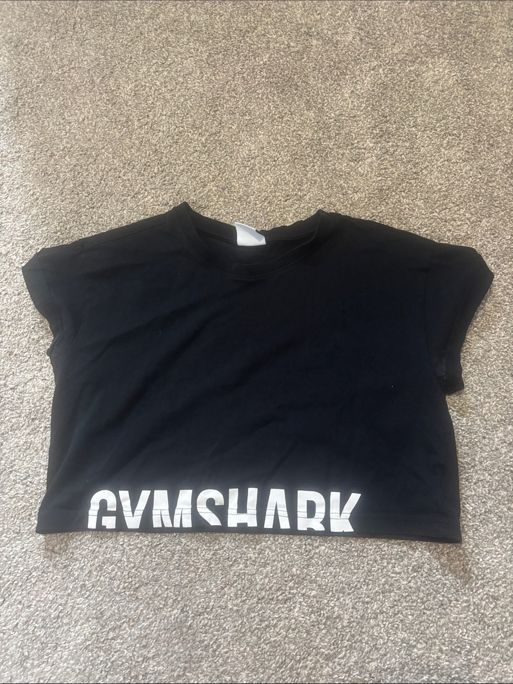 Gymshark Black Crop Top with White Logo